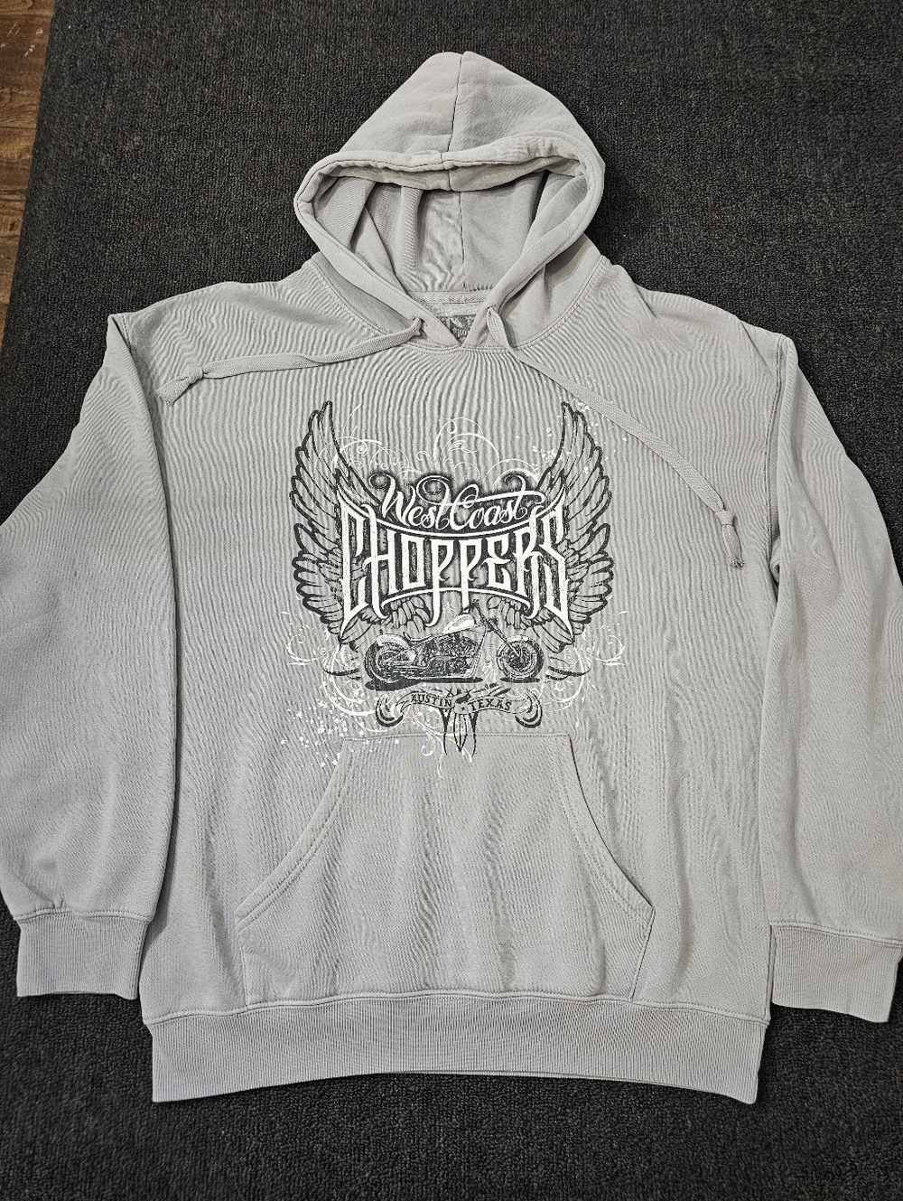 West Coast Choppers Gray Graphic Pullover Hoodie Men's Size Large